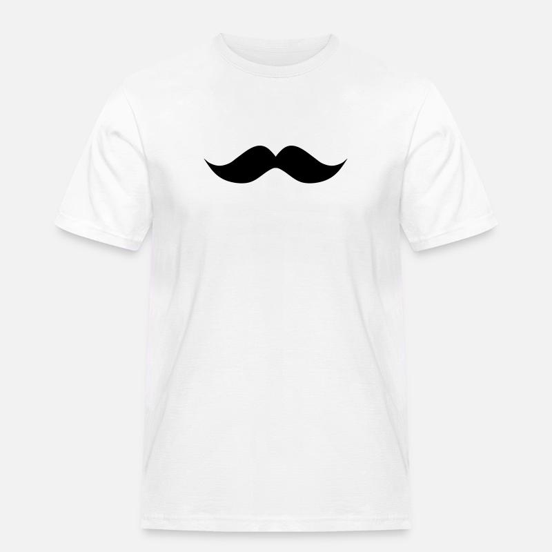 Schnurrbart Schnurrbart wellig - Männer Workwear T-Shirt - Weiß