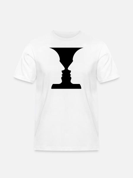 Face to Face? - Männer Workwear T-Shirt - Weiß