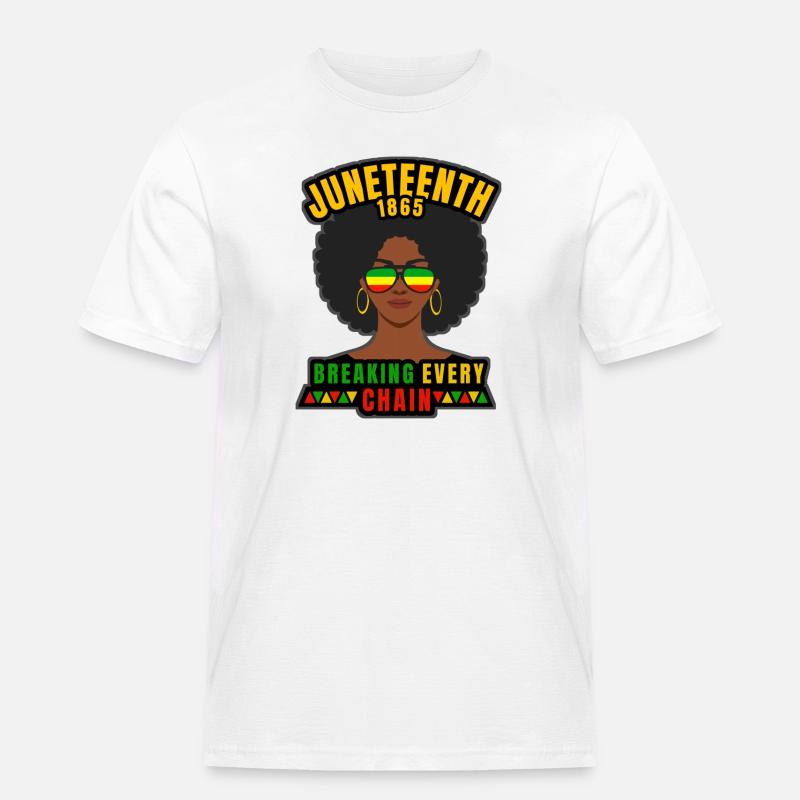 Juneteenth Afro - Männer Workwear T-Shirt - Weiß