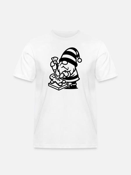 Gingerbread Baking Gnome - Men's Workwear T-Shirt - white