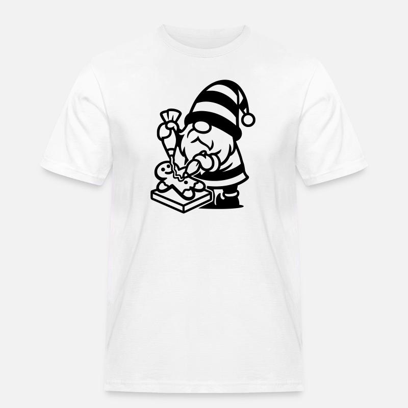 Gingerbread Baking Gnome - Men's Workwear T-Shirt - white