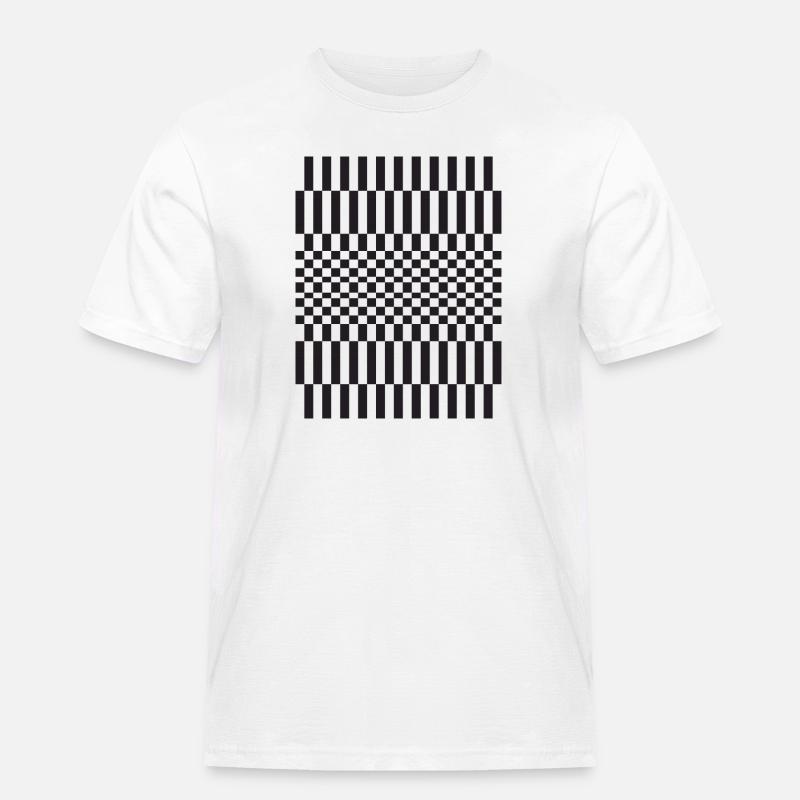 Geometric chessboard Grid Pattern - Men's Workwear T-Shirt - white