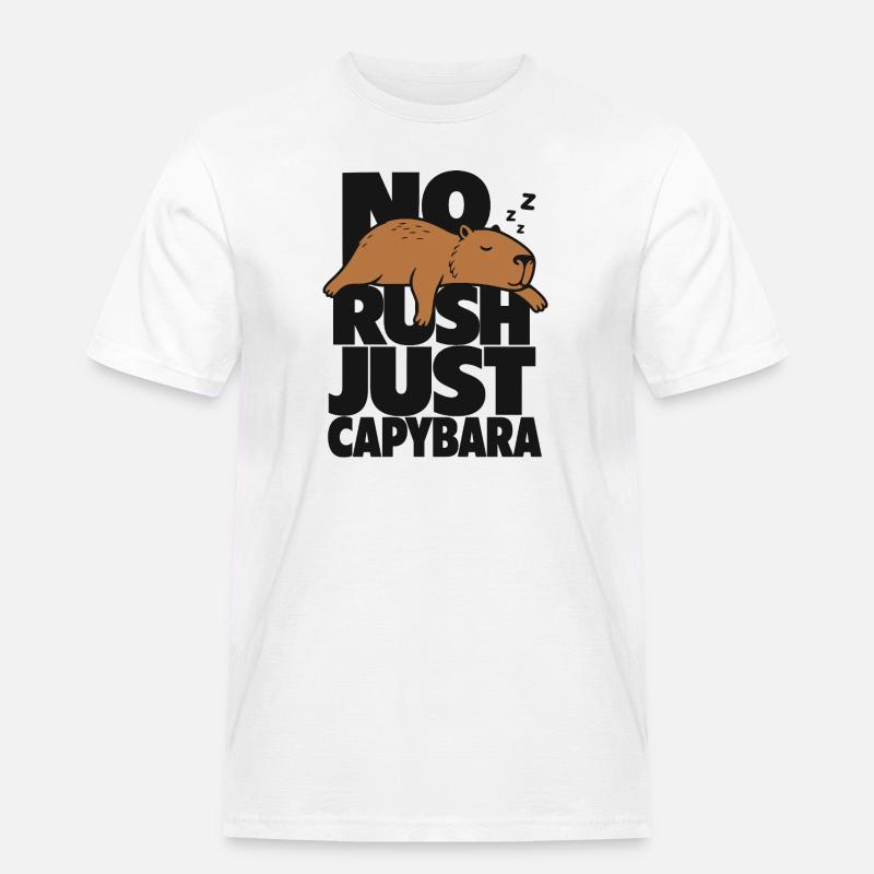 Pas d’urgence, juste du capybara - T-shirt Workwear homme - blanc