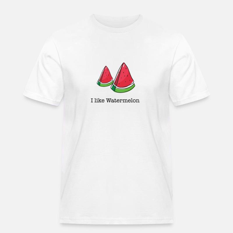 J'aime pastèques pastèque cadeau - T-shirt Workwear homme - blanc