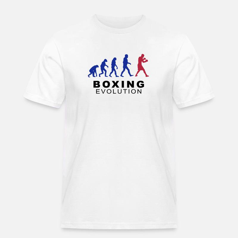 Boxing evolution - Männer Workwear T-Shirt - Weiß