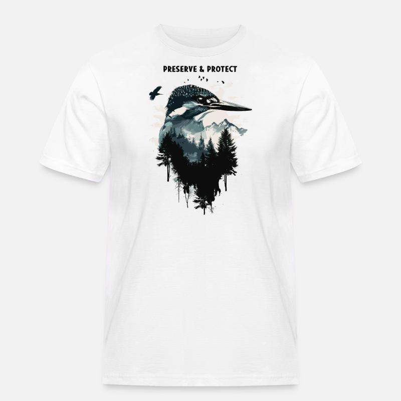 Preserve & Protect Eisvogel Vogel - Männer Workwear T-Shirt - Weiß