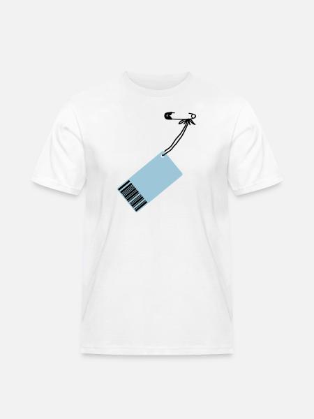 Preis-Schild - Männer Workwear T-Shirt - Weiß