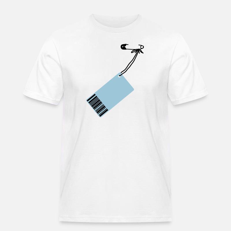 Preis-Schild - Männer Workwear T-Shirt - Weiß