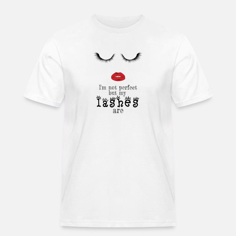 Perfekte Wimpern - Männer Workwear T-Shirt - Weiß