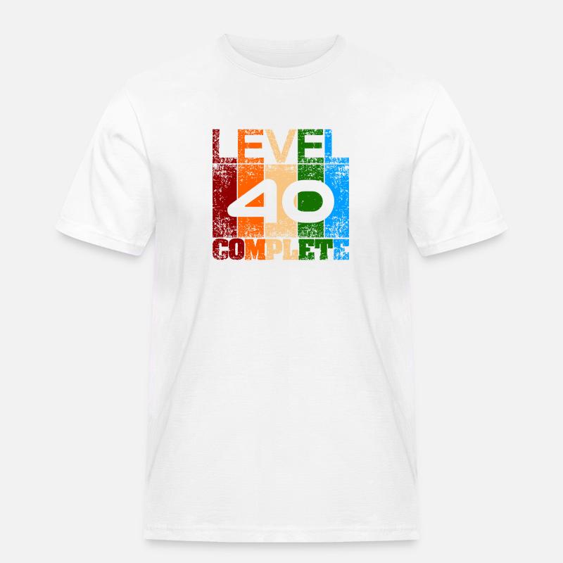 Endlich bin ich 40 - Männer Workwear T-Shirt - Weiß