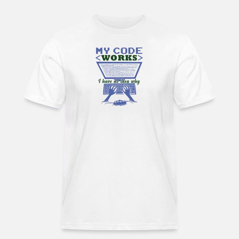 Funny Code Joke Coding - Men's Workwear T-Shirt - white