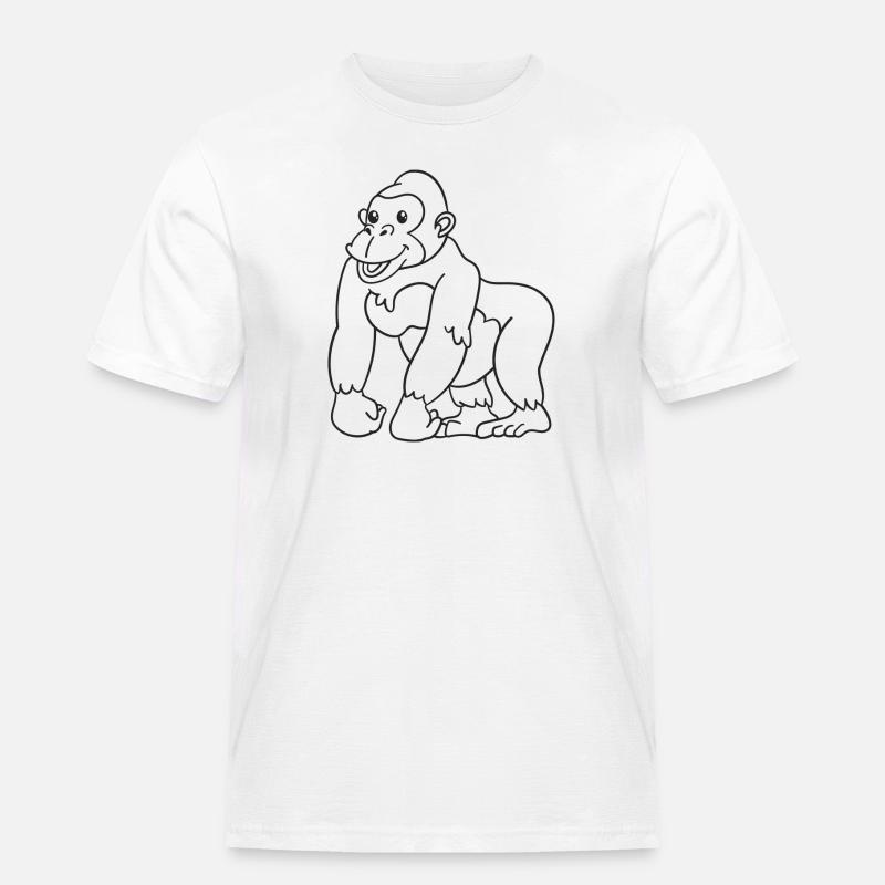 Gorilla, Affe, Geschenk, Geschenkidee - Männer Workwear T-Shirt - Weiß