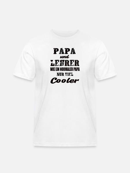 Papa und Lehrer - Männer Workwear T-Shirt - Weiß