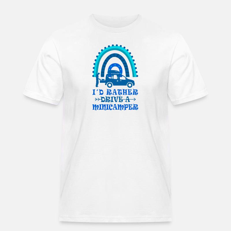 Minicamper Sprüche Camping-Camper Microcamper - Männer Workwear T-Shirt - Weiß