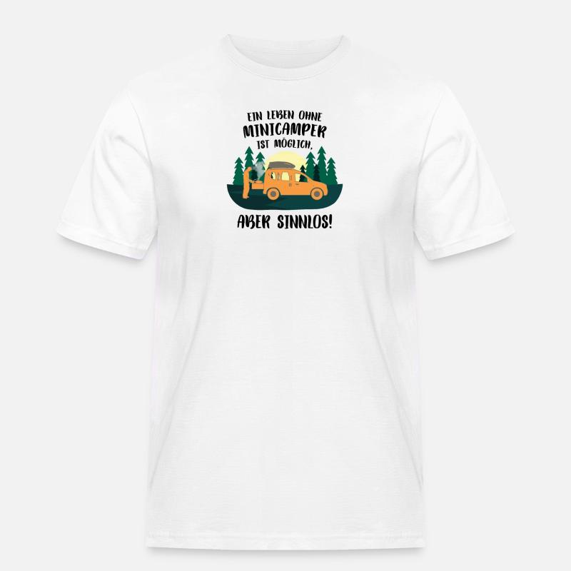 Minicamper SINNLOS Camping-Camper Microcamper - Männer Workwear T-Shirt - Weiß