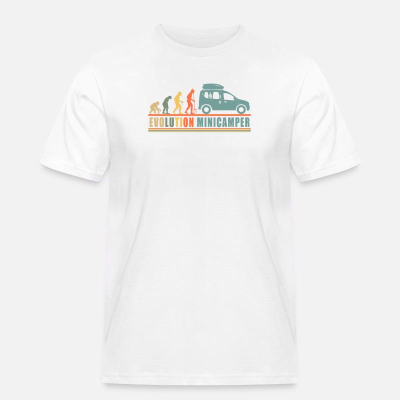 Evolution Minicamper Camping-Camper Microcamper - Männer Workwear T-Shirt - Weiß