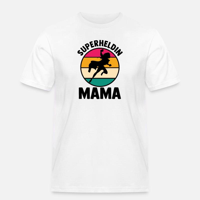 Mutter Superheldin Mama - Männer Workwear T-Shirt - Weiß