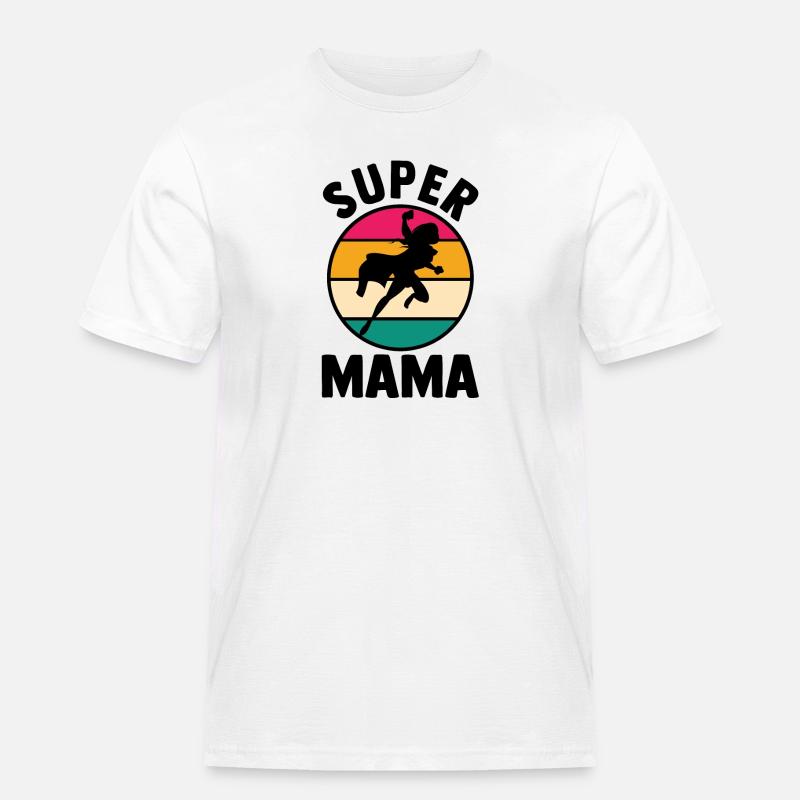 Mutter Superheldin Mama - Männer Workwear T-Shirt - Weiß
