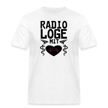 Radiologe mit Herz Geschenk - Männer Workwear T-Shirt - Weiß - Vorne - AI Model Male 185 dark (185cm)