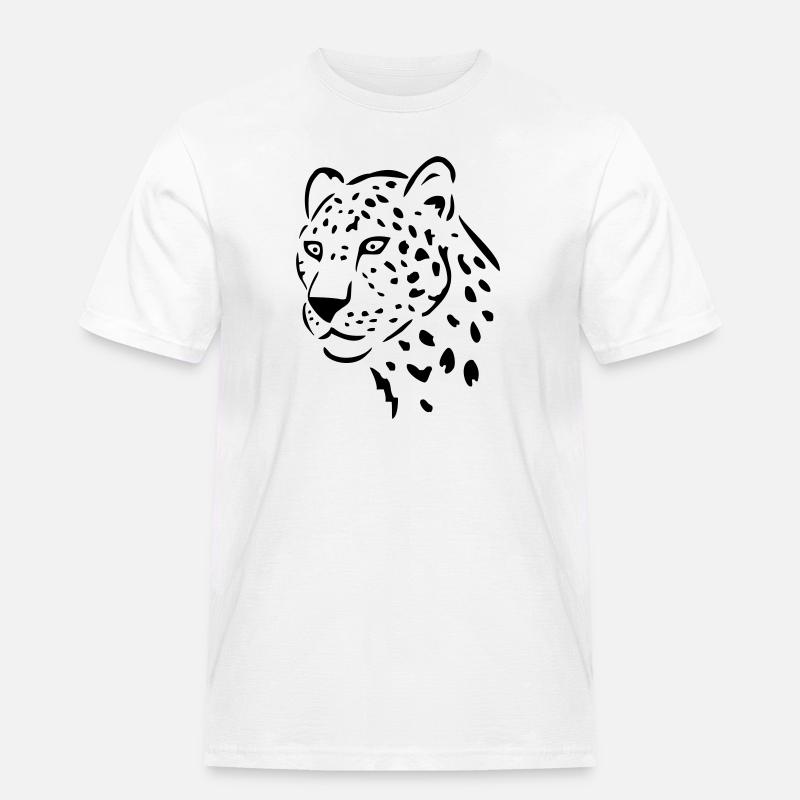 leopard raubkatze - Männer Workwear T-Shirt - Weiß