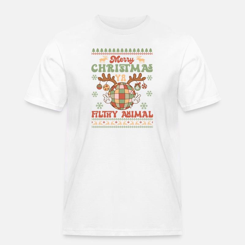 Hässlicher Weihnachtspullover - Männer Workwear T-Shirt - Weiß