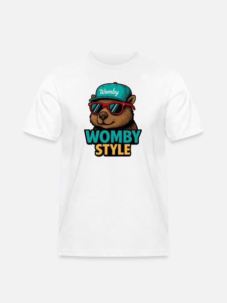 Womby Style Beaver with Sunglasses - Men's Workwear T-Shirt - white