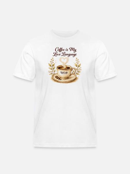 coffe_ist_my_live_language - Men's Workwear T-Shirt - white