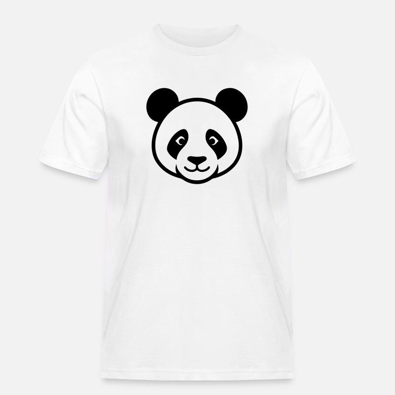 Panda Kopf - Männer Workwear T-Shirt - Weiß