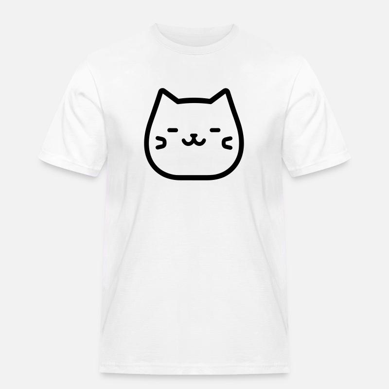 Katze - Männer Workwear T-Shirt - Weiß