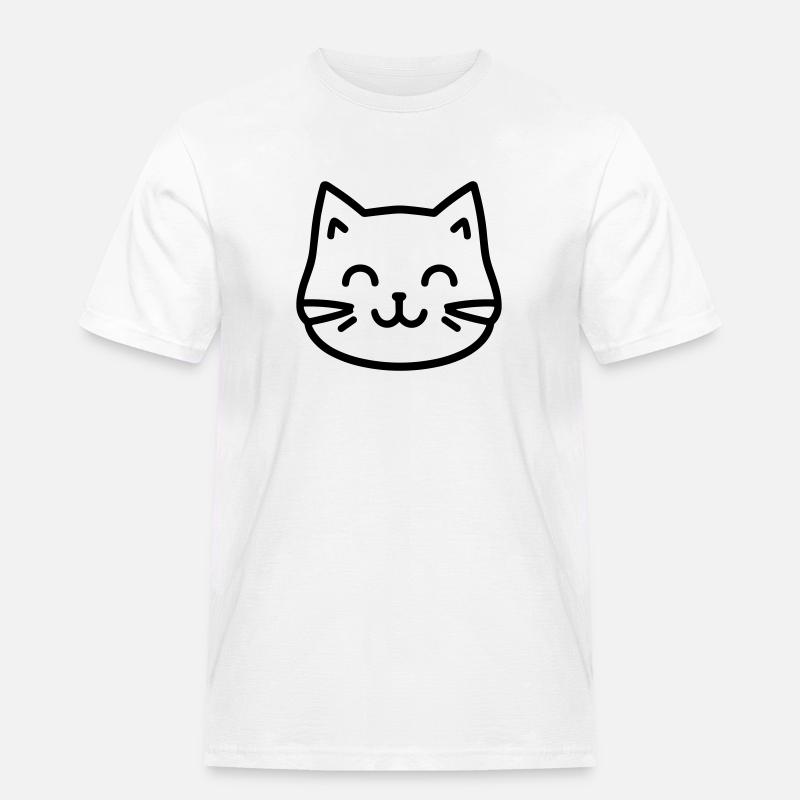 Katze - Männer Workwear T-Shirt - Weiß
