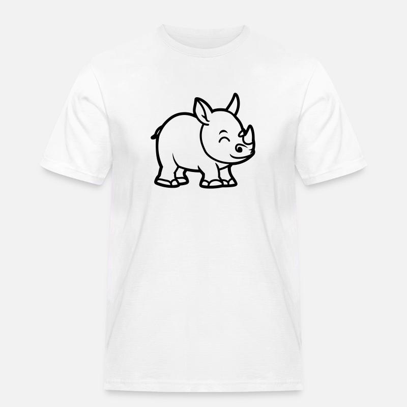 Nashorn - Männer Workwear T-Shirt - Weiß