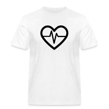 battement de coeur - T-shirt Workwear homme - blanc - Devant - AI Model Male 185 dark (185cm)