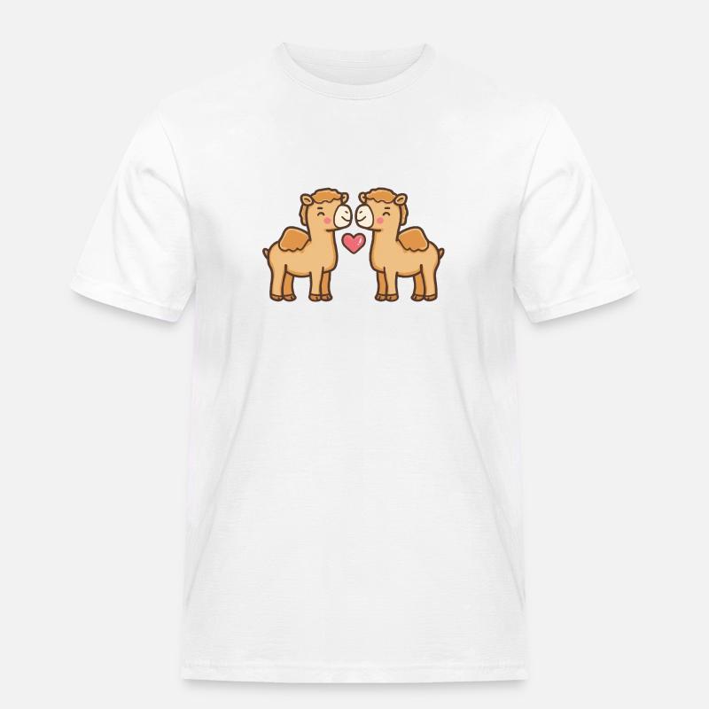 Kamel Comic Paar Liebe - Männer Workwear T-Shirt - Weiß