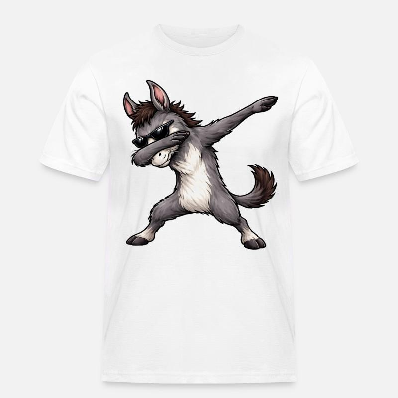 Dabbing Donkey - Herre Workwear T-Shirt - hvid