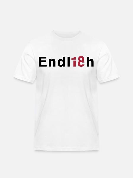 Endlich 18 - Männer Workwear T-Shirt - Weiß