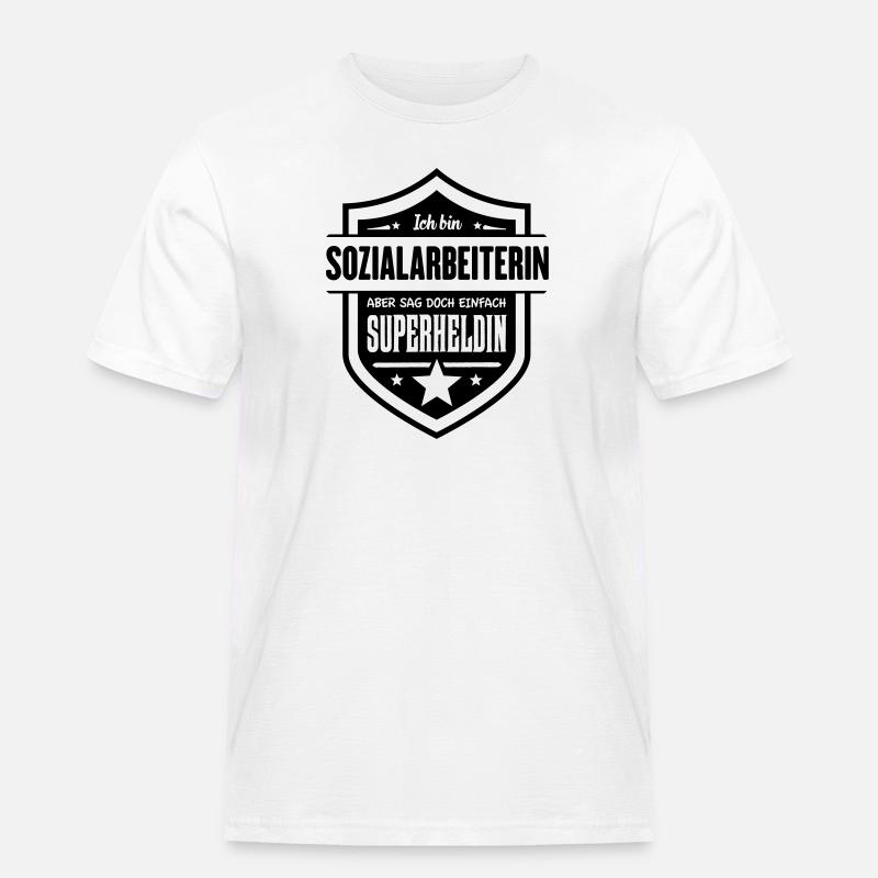 Super Sozialarbeiterin - Männer Workwear T-Shirt - Weiß