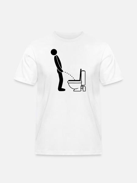 Koel toilet logo staande plassen pis toilet toilet - Mannen Workwear T-shirt - wit