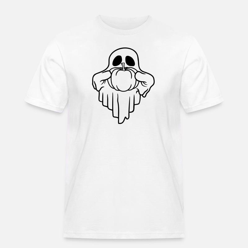 Halloween Kürbis Geist Comic - Männer Workwear T-Shirt - Weiß