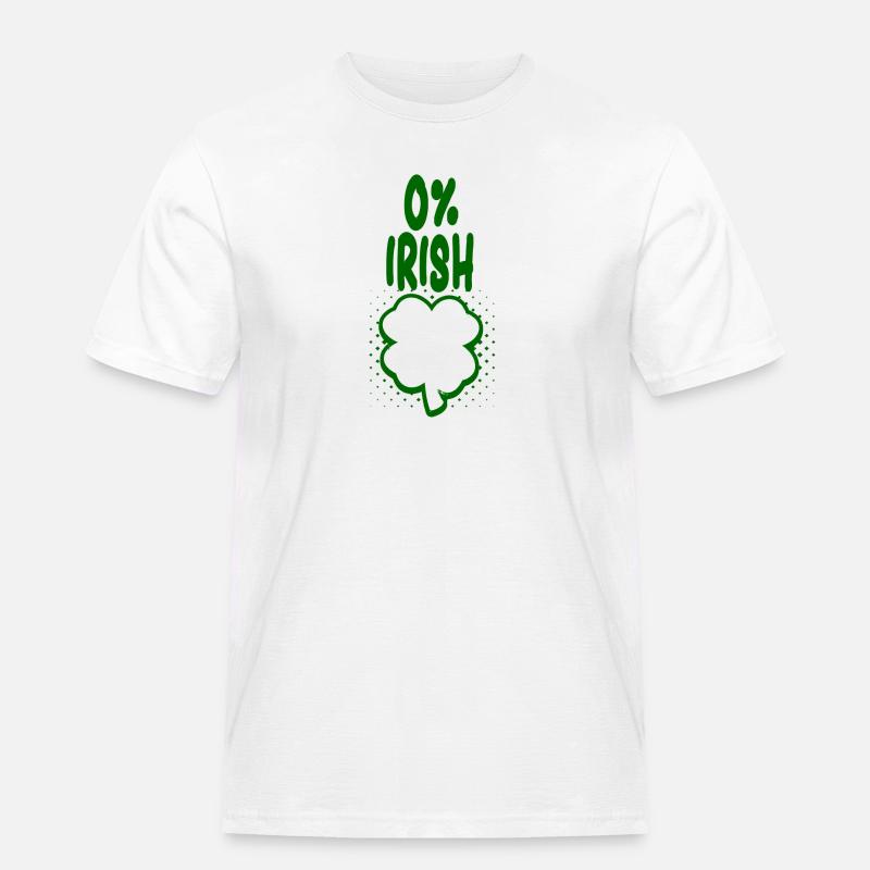 0% Irish - Spaß Tshirt - Geschenk - Männer Workwear T-Shirt - Weiß