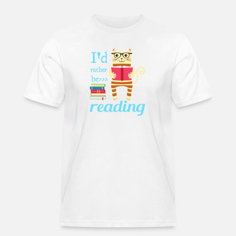 I would rather read - Men's Workwear T-Shirt - white