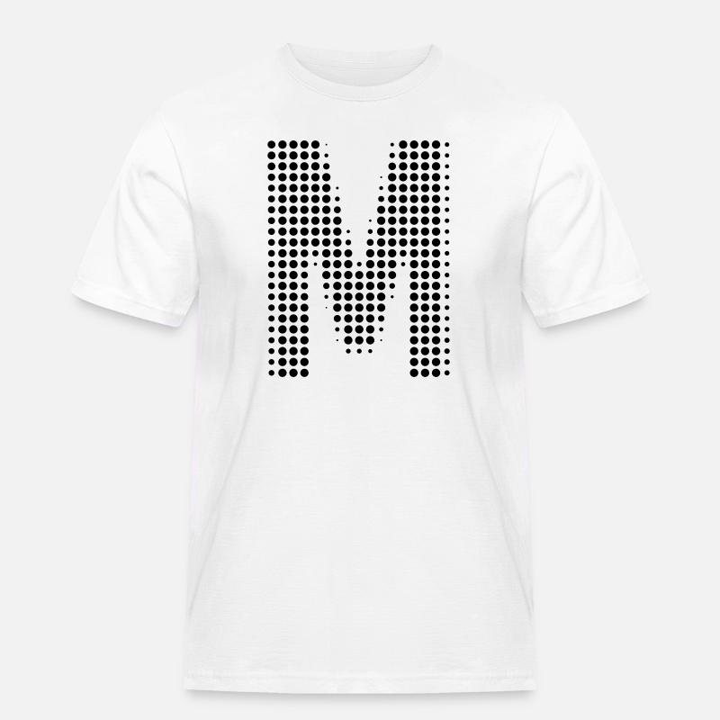 M letter dots initial letter gift - Men's Workwear T-Shirt - white