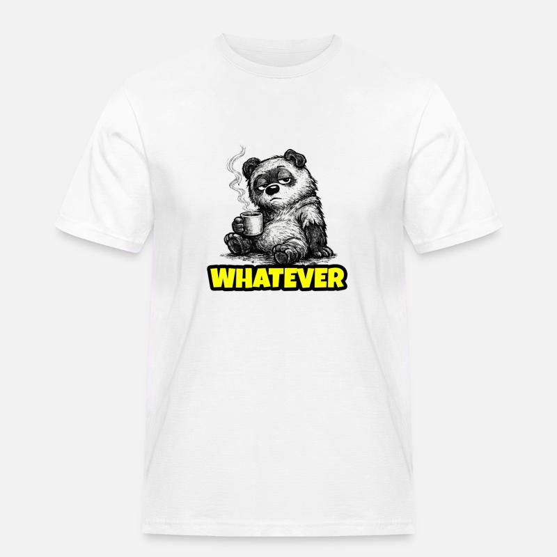 Whatever – Grumpy Bear Coffee (Sketch) - Männer Workwear T-Shirt - Weiß