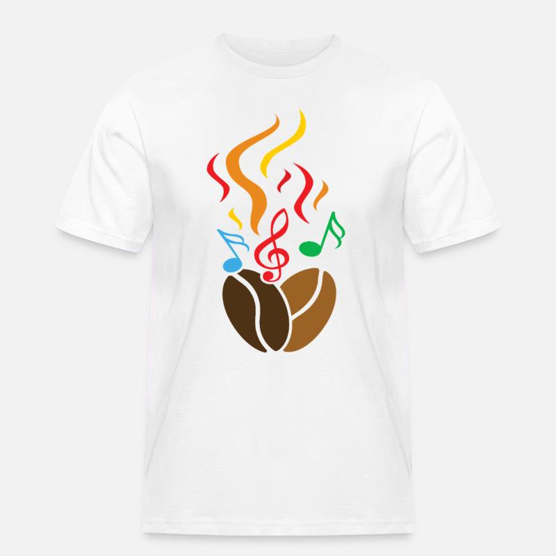 Kaffeebohnen mit Noten - Männer Workwear T-Shirt - Weiß