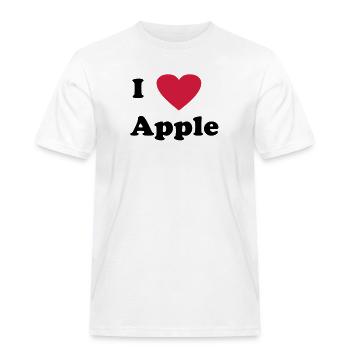 I love Apple - Männer Workwear T-Shirt - Weiß - Vorne - AI Model Male 185 dark (185cm)