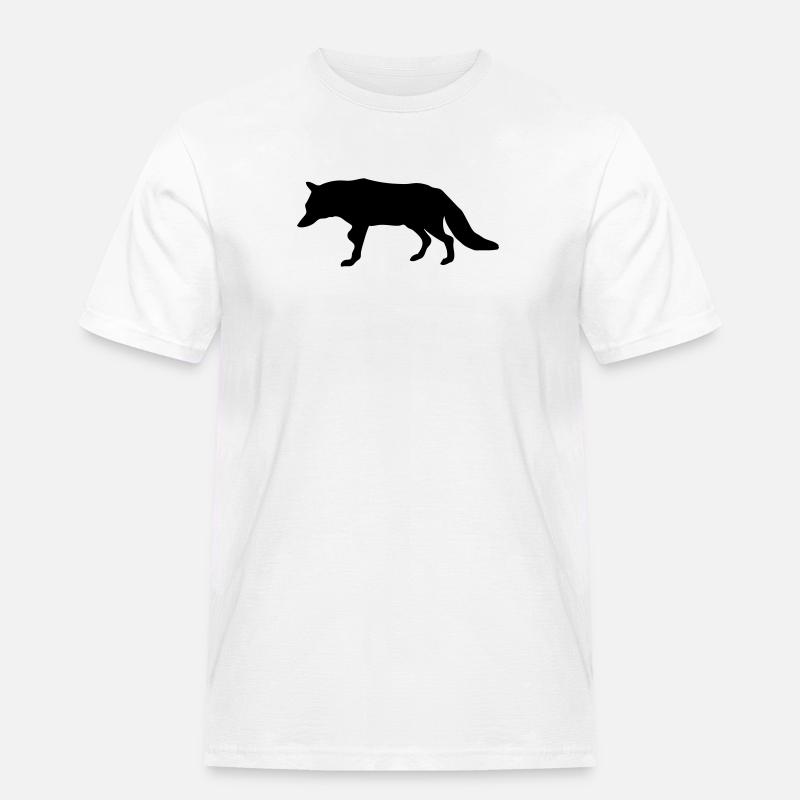 Fuchs - Fox - Männer Workwear T-Shirt - Weiß