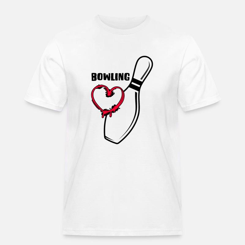 bowling strike bowlingbahn bowling-love - Männer Workwear T-Shirt - Weiß