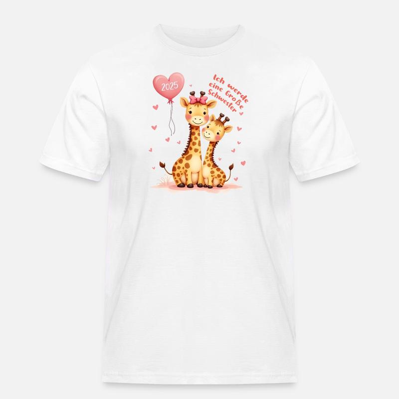 Ich werde große Schwester 2025 - Männer Workwear T-Shirt - Weiß