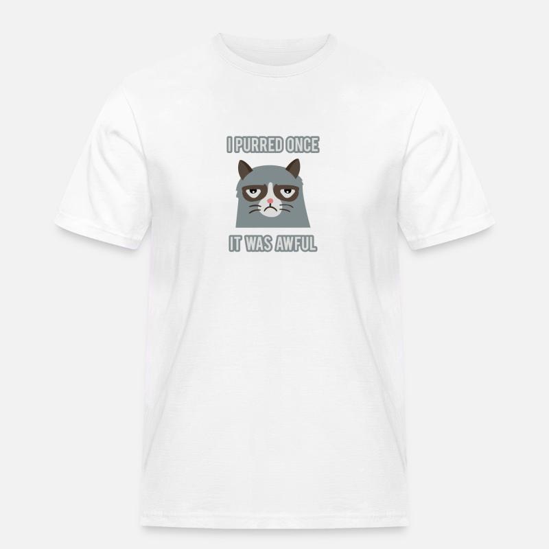 Grumpy Cat - Männer Workwear T-Shirt - Weiß