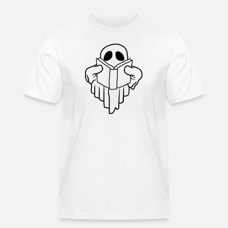 Comic Geist Buch lesen - Männer Workwear T-Shirt - Weiß