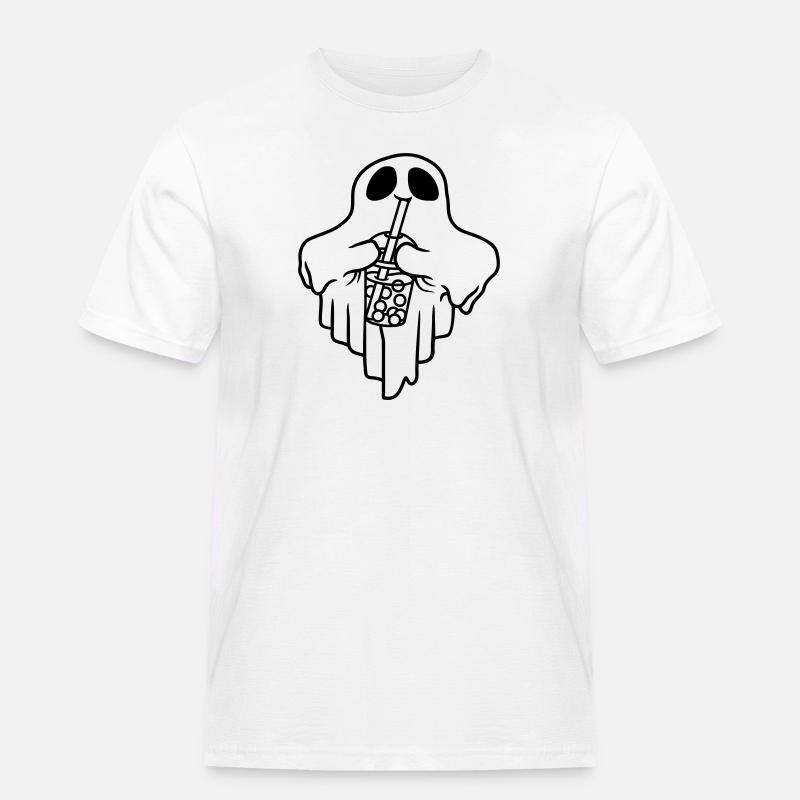 Geist Booba Bubble Tea - Männer Workwear T-Shirt - Weiß